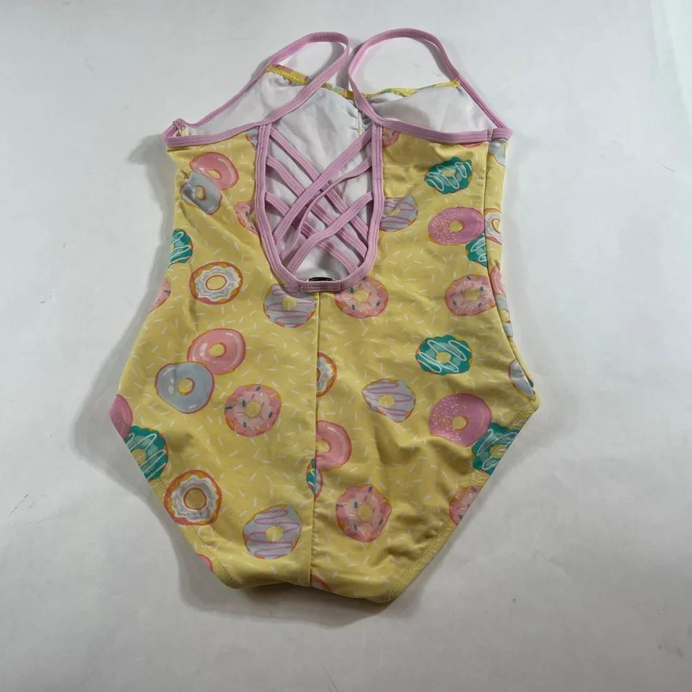 Crown & Ivy™ Girls‎ 14 Yellow Donut One Piece Swimsuit